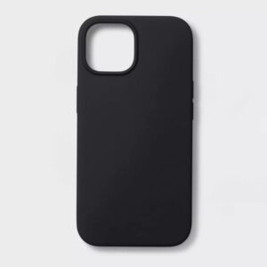 Funda de silicona para iPhone 15/14/13 con MagSafe, negro - heyday™