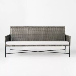 Alternative view of Sofá de patio de mimbre y metal, Gris - Threshold™
