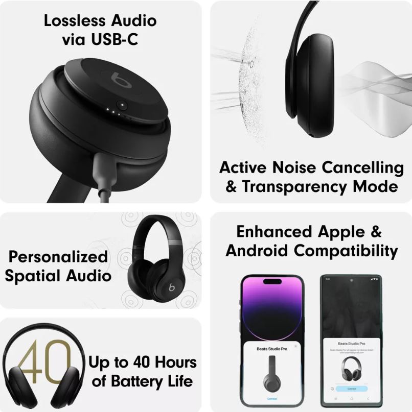 Audifonos inalámbricos Bluetooth Beats Studio Pro – Negro