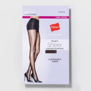 Alternative view of Pantimedias color negro transparente para dama talla S marca Hanes