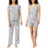 Conjunto de pijama de 4 piezas para dama, talla XS - Marca Lucky Brand