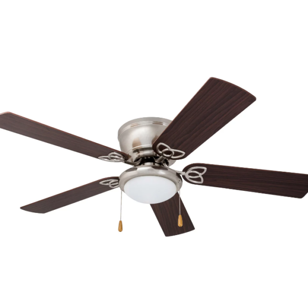 Ventilador de techo con luz de níquel cepillado de 52" - Prominence Home