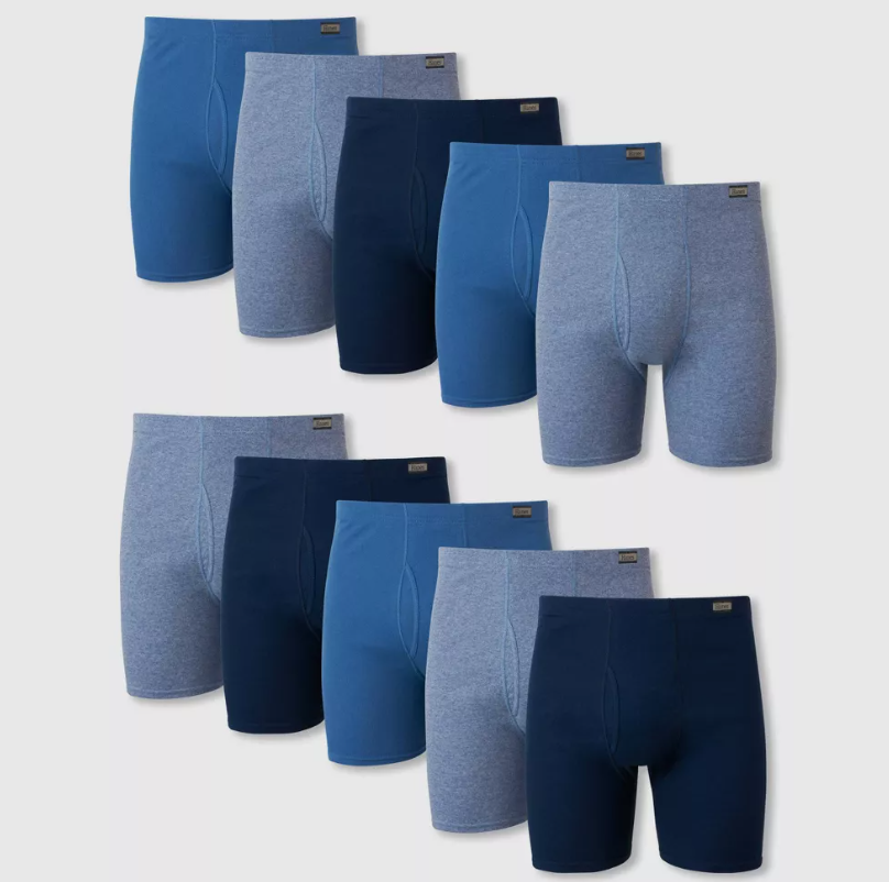 Paquete de 9 boxer para hombre Talla M, Azul - Hanes