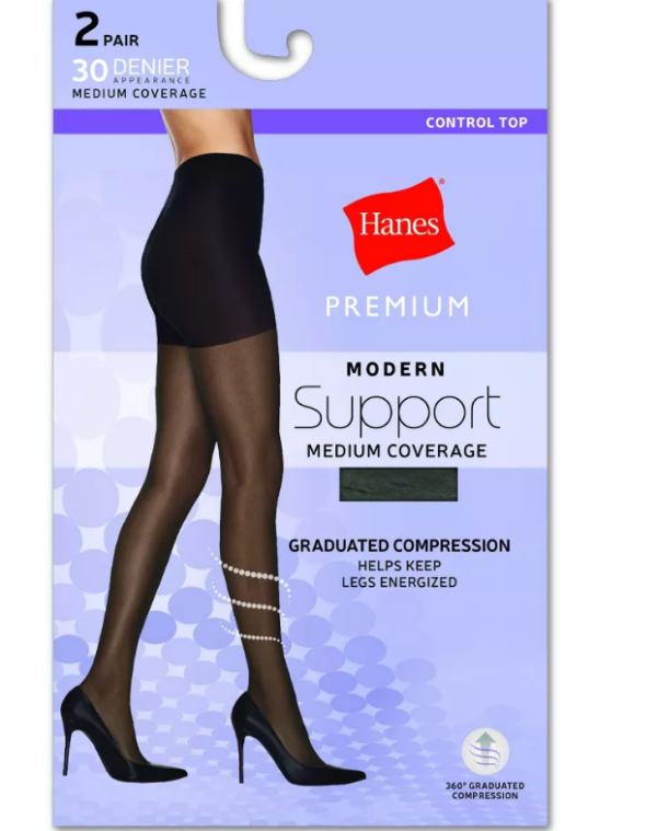 Paquete de 2 Medias para mujer Talla l, negro - Hanes