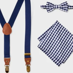 Alternative view of Conjunto de tirantes a cuadros de 3 piezas para niño - Cat & Jack