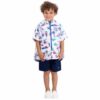 Camisa de playa con diseño de palmas y barcos para niño, talla 7-12 - Marca Tommy Bahamma