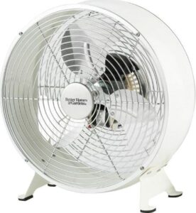 Ventilador retro de 9'' de piso, color blanco - Marca Better Homes & Gardens