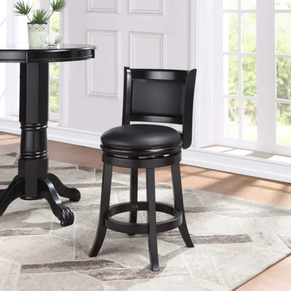 Silla tipo tabure giratoria negra - Boraam