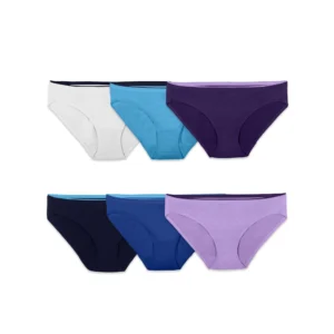 Paquete de 5 pantis para dama tipo bikini talla 8XL marca Fruit of the Loom