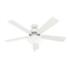 Ventilador de techo para Interior con 3 velocidades, luz LED, 52", Blanco -Hunter Swanson