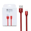 Cable nylon reforzado tipo C carga rapida 1Metro, Rojo -Ora