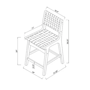 Alternative view of Taburete de bar alto tejido de madera marrón/natural - Threshold™