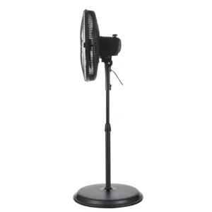Alternative view of Ventilador de pedestal oscilante, ajustable de 3 velocidades 16", negro -Pelonis