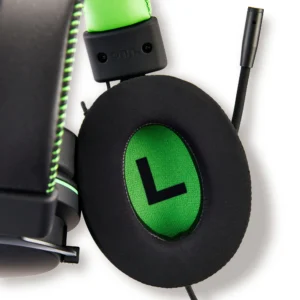 Alternative view of Auriculares con cable para videojuegos,  Negro y verde -Onn