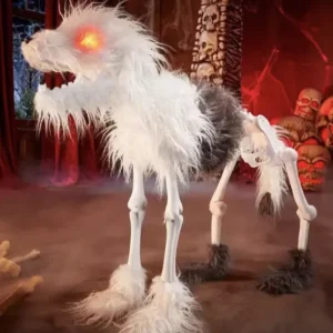 Esqueleto animado articulado de perro pastor 2,5 pies LED