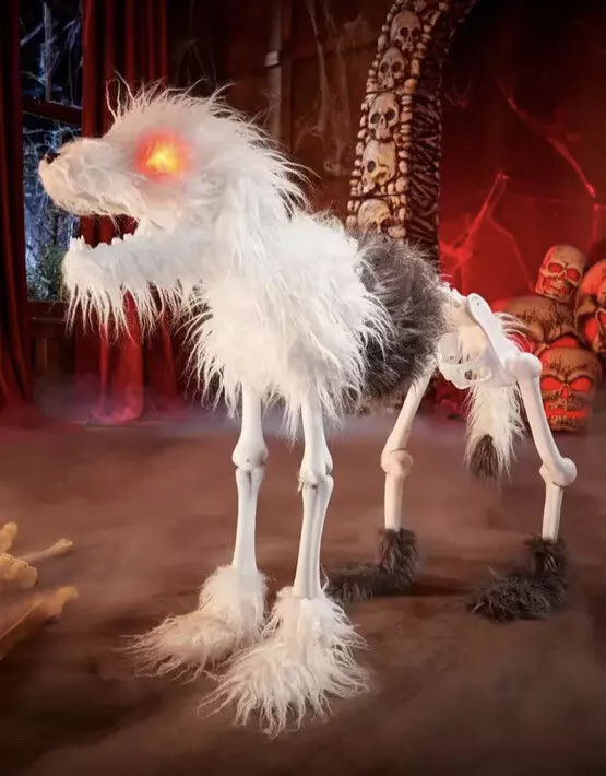 Esqueleto animado articulado de perro pastor 2,5 pies LED