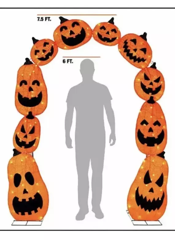 Arco de calabaza LED de oropel de 7,5 pies g-In LED -Home Accents - Imagen 3