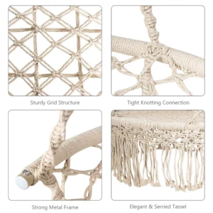Alternative view of Silla Hamaca de macrame para interior marca Costway