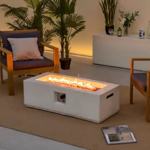Chimenea rectangular de propano, 42" color blanco -Costway