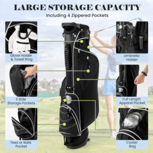 Alternative view of Bolsa para carrito de golf con divisores de 4 vías y bolsillos organizadores - Costway