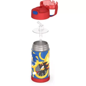 Alternative view of Botella de agua de acero inoxidable de 12 onzas con popote -Thermos Kids