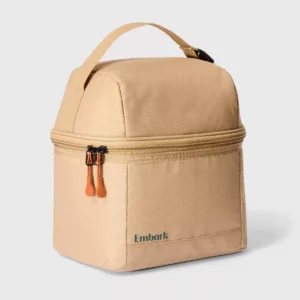 Bolsa tipo lonchera clásica con dos compartimentos, color Café  -Embark