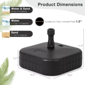 Alternative view of Soporte para sombrilla rellenable para patio Tangkula de 1,5" -Tangkula