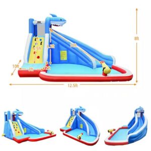 Alternative view of Brincolín acuático inflable con soplador de 750 vatios -Costway