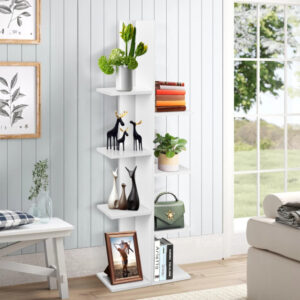 Librería en forma de árbol con 8 estantes, color blanco -Costway