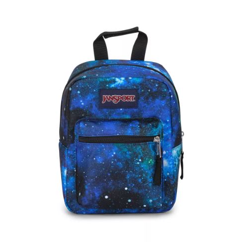 Lonchera con estampado de galaxia, color azul – Marca JanSport