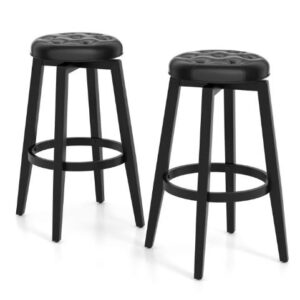 Par de bancos sin respaldo, color negro - Marca Saving Store