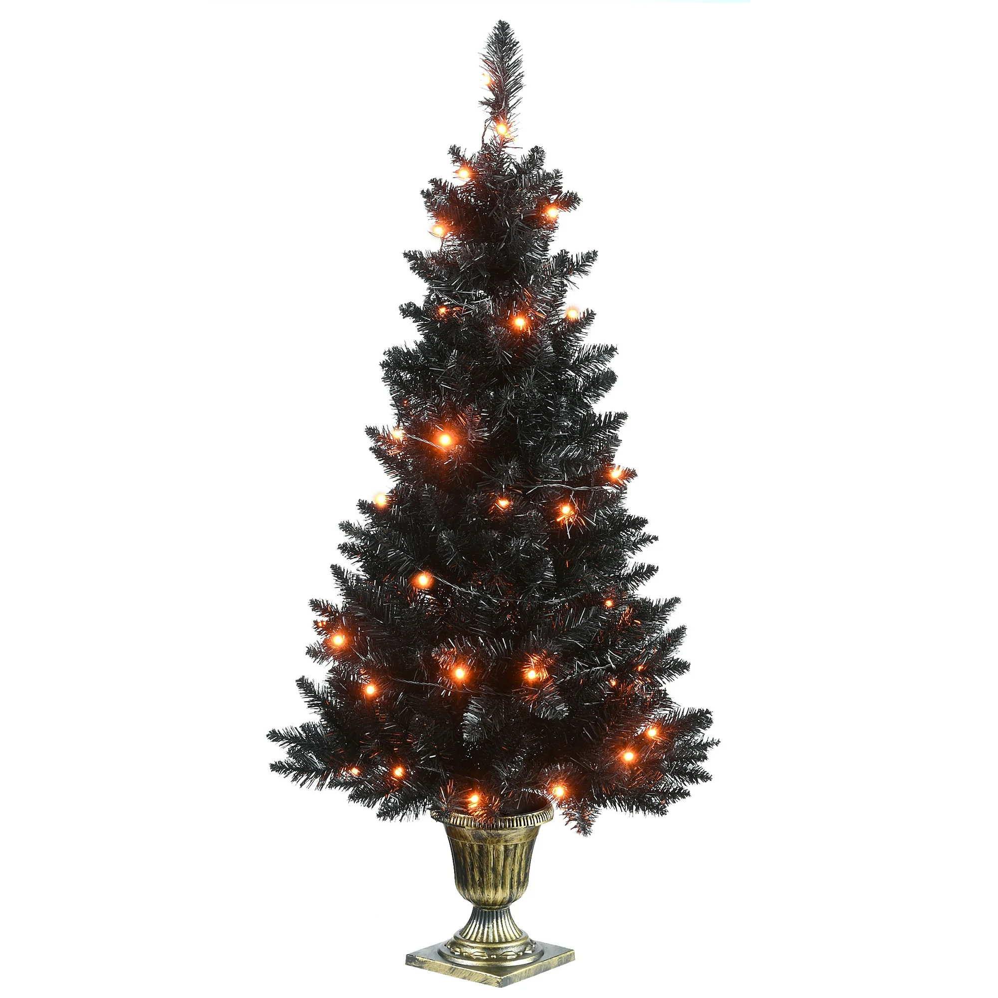 Árbol en maceta de 4" Pino con cadena de luces naranjas -National Tree Company - Imagen 5