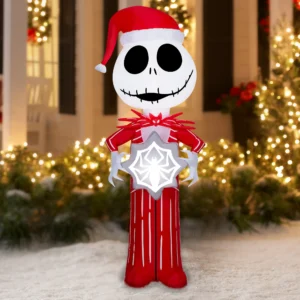 Inflable navideño de Jack Skellington con araña copo de nieve de 5.5 pies -Disney