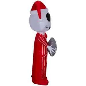 Alternative view of Inflable navideño de Jack Skellington con araña copo de nieve de 5.5 pies -Disney