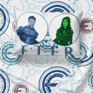 Alternative view of Juego de colcha de 5 piezas tamaño Twin con diseño de Los Eternals -Marvel