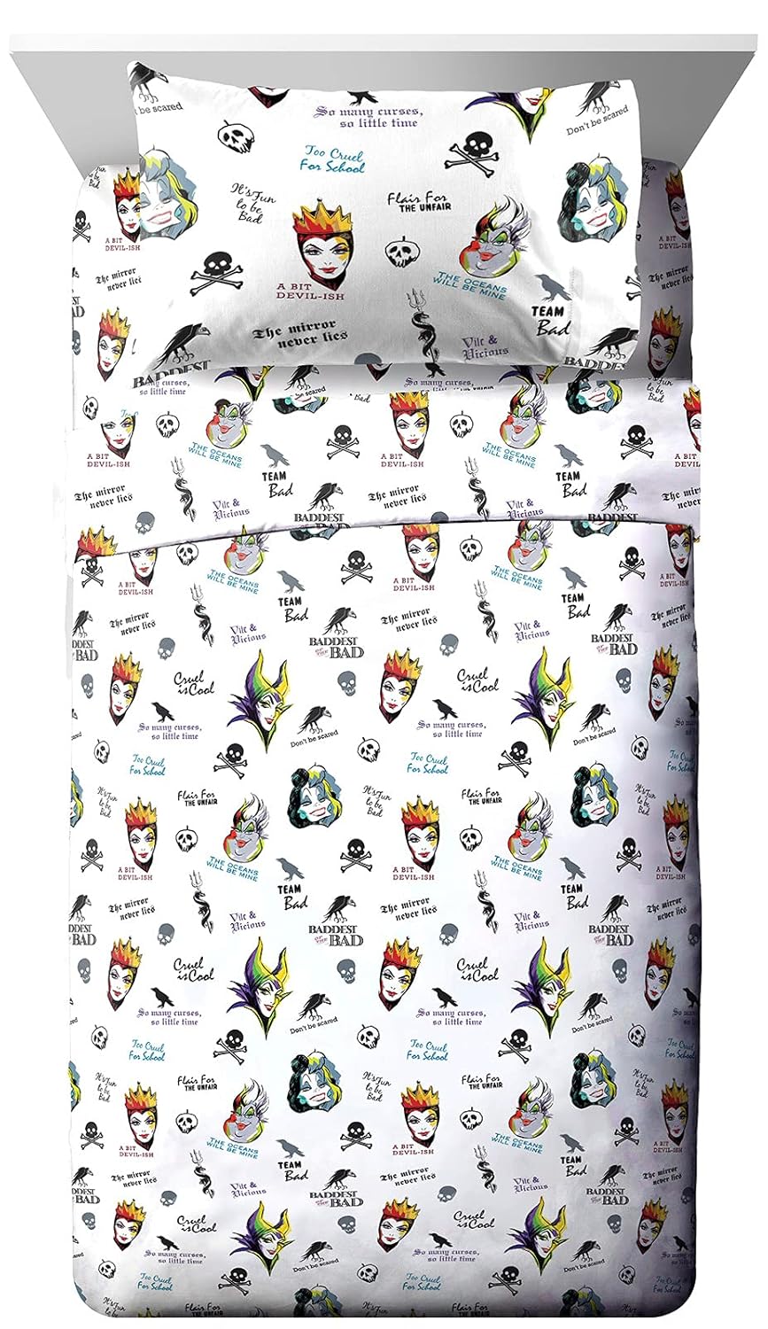 Juego de colcha de 4 piezas tamaño Full con diseño de los Villanos de Disney -Jay Franco