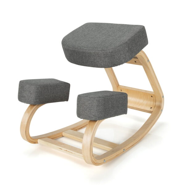 Silla ergonómica con postura vertical color gris -Gymax