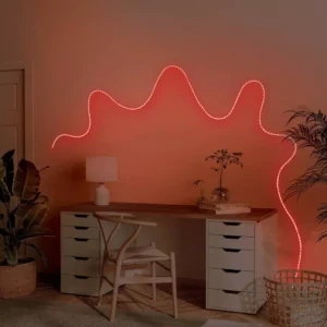 Alternative view of Cuerda de luces de neón de 12 pies con control remoto rojo/azul/verde - West & Arrow