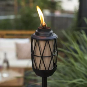 Antorcha de metal para exteriores, bronce: repelente de mosquitos 64.25" -TIKI