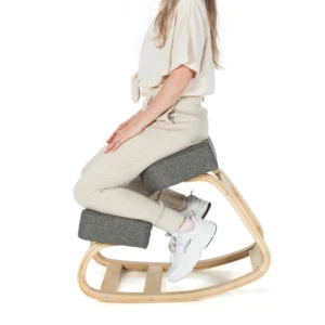 Alternative view of Silla ergonómica con postura vertical color gris -Gymax