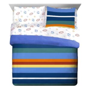 Juego de cama de 7 piezas: colcha con sabanas y fundas con diseño de rayas vintage, tamaño full - Marca Saturday Park
