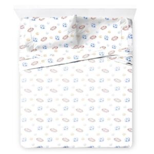 Alternative view of Juego de cama de 7 piezas: colcha con sabanas y fundas con diseño de rayas vintage, tamaño full - Marca Saturday Park