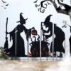 Paquete de 5 siluetas de brujas de metal con caldero 35" color negro -Glitzhome