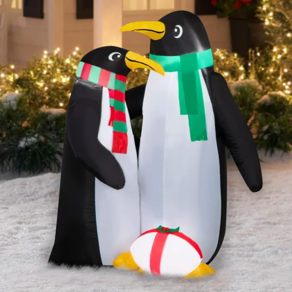 Inflable navideño de pareja de pinguinos 4 ft - Holiday Time