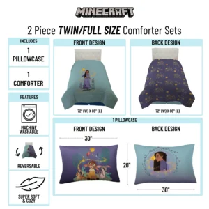 Alternative view of Juego de colcha y funda de almohada reversibles tamaño Twin/Full con diseño de Wish -Disney