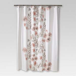 Cortina de ducha de tejido plano Blooms Coral 72x72"- Threshold