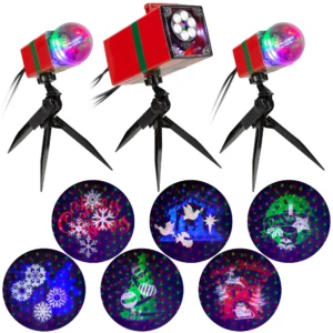 Proyector musical multicolor de 6 discos con sonido - Holiday Time