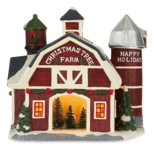 Decoración navideña de Granja con luces navideñas de 20CM