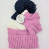 Paquete de gorro para niña y guantes tejido tricolor talla única -Adie and Tate