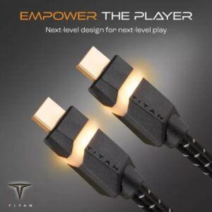 Alternative view of Cable HDMI de 6 pies con Ethernet, color negro - Marca Titan